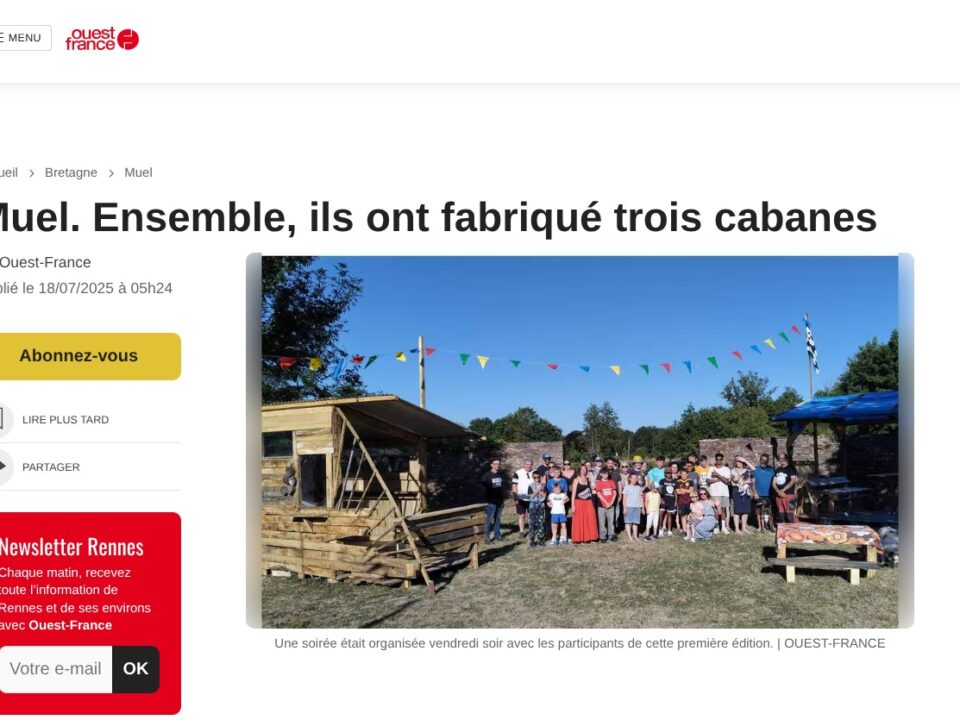 photo article ouest france de faites des cabanes