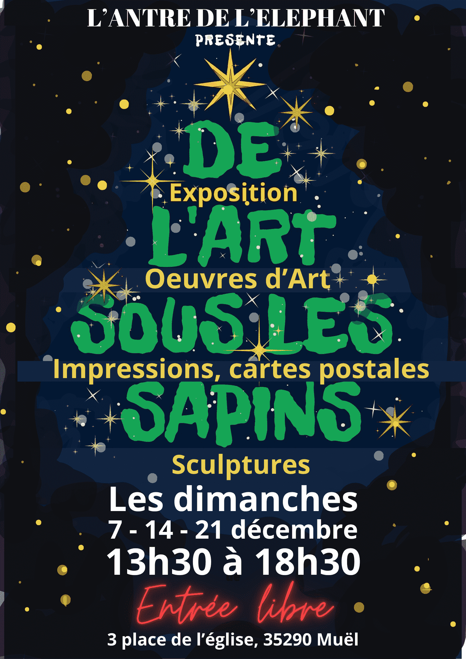affiche de l'art sous les sapins